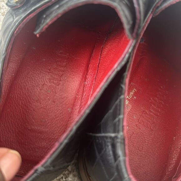 S.Baker Black Men’s Crocodile Dress Shoes 39 - Picture 6 of 12